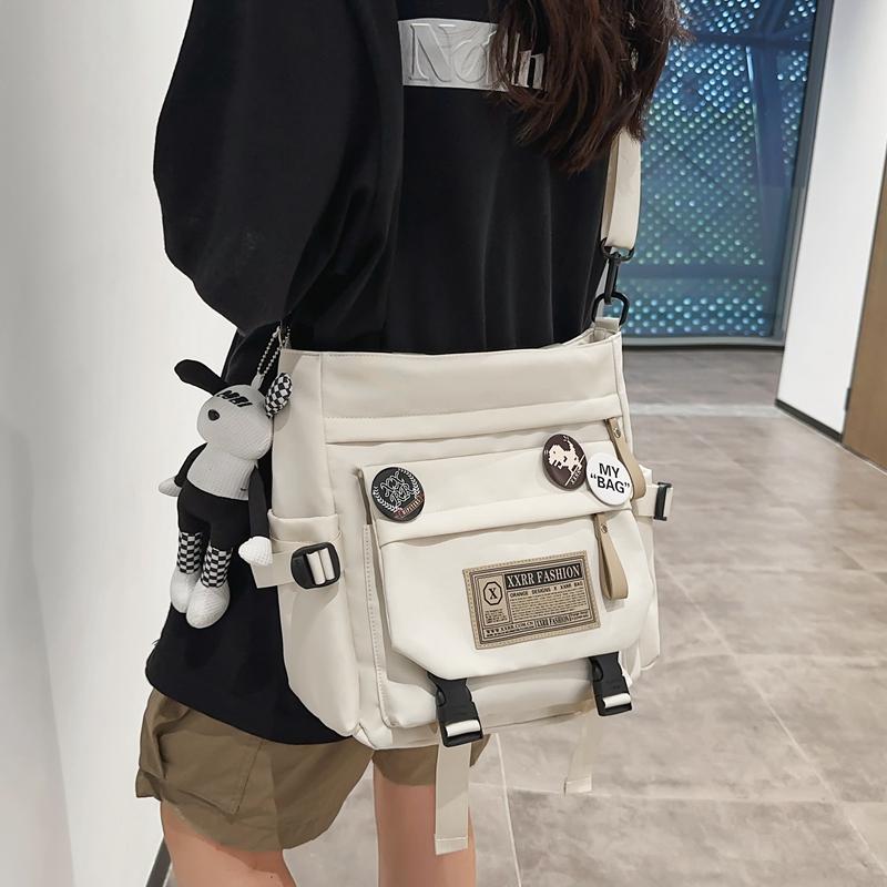Sac Bandoulière Nylon Réglable Grande Capacité – Pour Ados Et étudiants, Style Décontracté