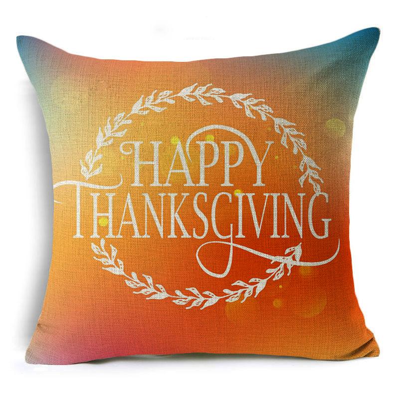 

Новая льняная наволочка на подушку с тыквой на День благодарения, праздничное украшение для дома, наволочка на подушку 45*45cm