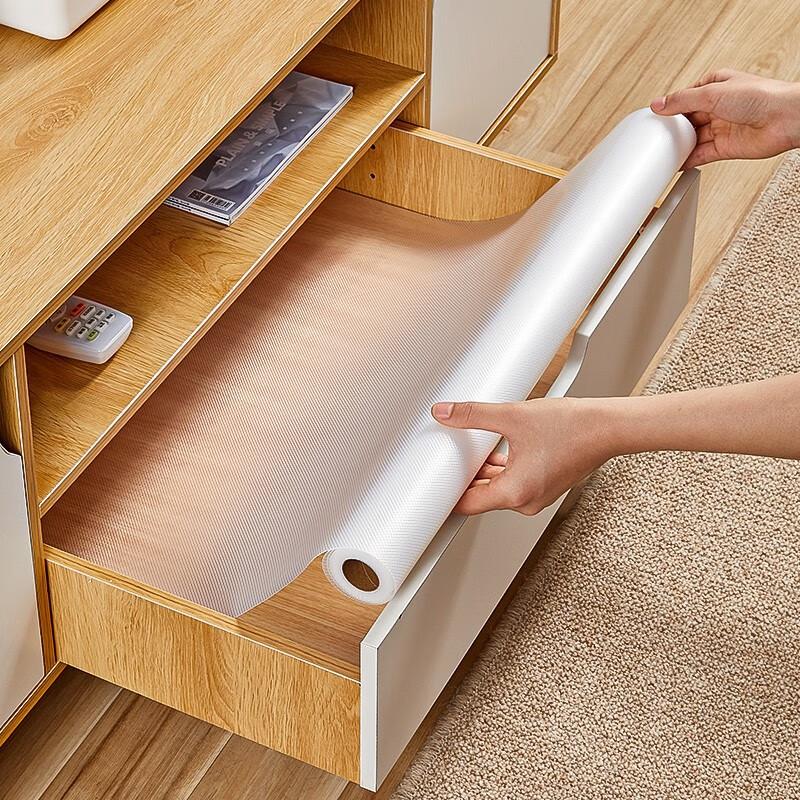 Qinghua PEVA Kitchen Oil-Proof Sticker Drawer Liner, Waterproof Moisture-Proof Shoe Cabinet Dust-Proof Mat, Transparent 60*300cm