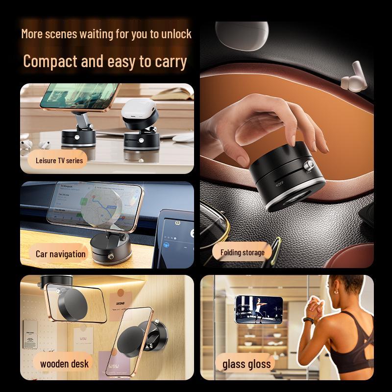 Foldable Magnetic Phone Holder with Telescopic Suction Cup for Car & Desktop