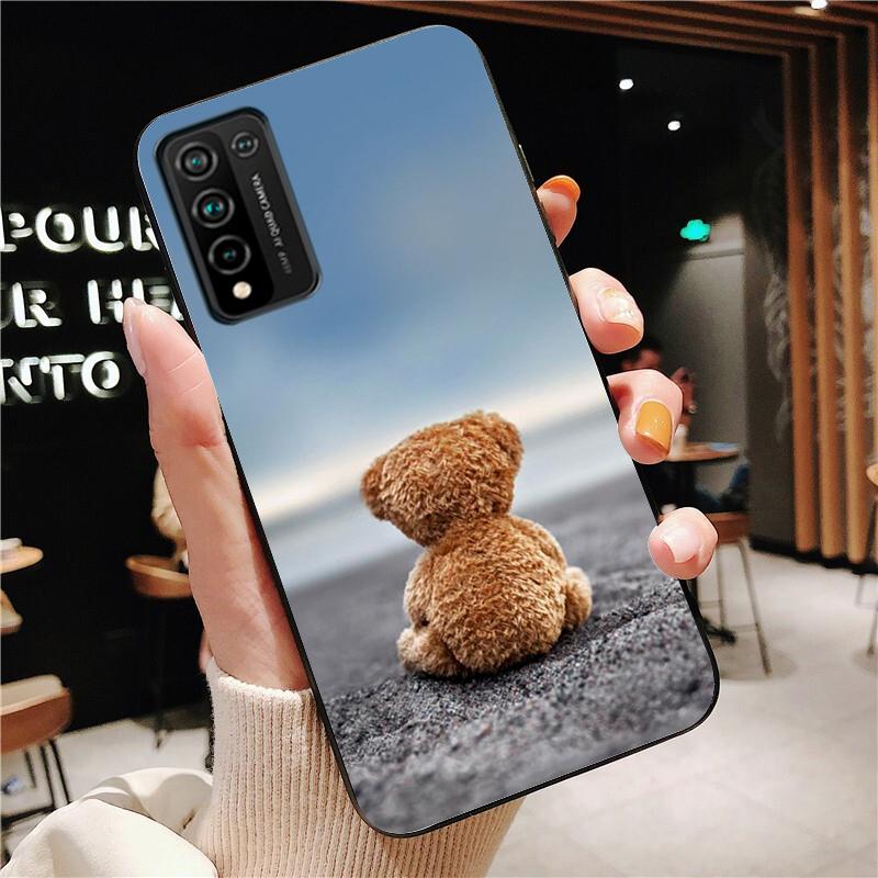 Cute Teddy Bear Beer Phone Case for Huawei Honor 50 10X Lite 20 7A 7C 8X 9X Pro 9A 8A 8S 9S 10i 20S 20lite 7X 10 Lite