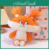 Plush Fox Wolf Cat Raccoon Doll With Soft Short Pile For Kids Bedroom Decor