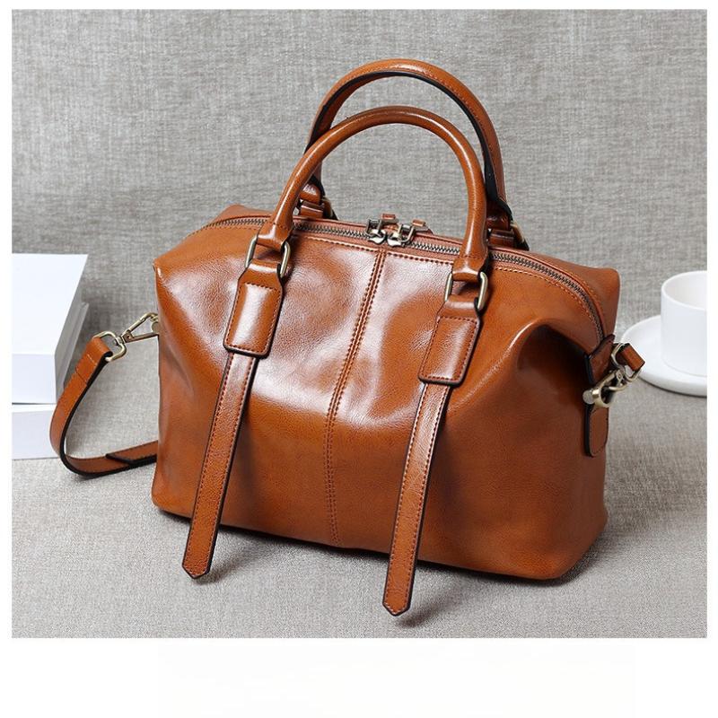 100% Genuine Leather Women Large Handbag Bag Shoulder Ladies Luxury Design Crossbody Bag Commuter Shopping Tote Bag for Women