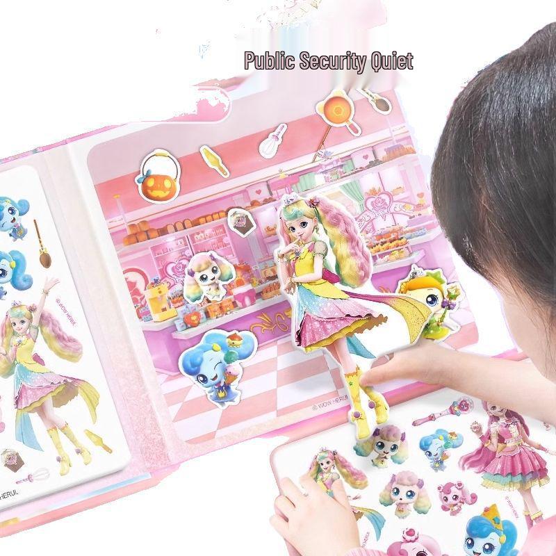 Neues Moko Magnetisches Quiet Book: Herz Prinzessin Aufkleber & Malspielzeug für Mädchen