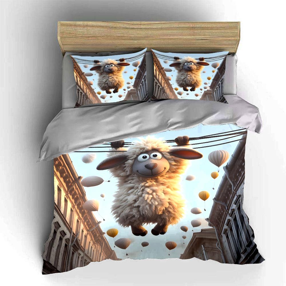 Fluffy sheep adventure dream Bedding sets Duvet covers Pillowcases(1* Duvet Cover 2* Pillowcases without duvet insert)