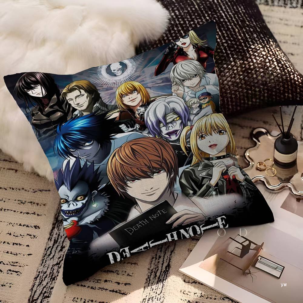 Anime Death Note Cushion Cover Inches Farmhouse Decor Home Throw Pillow Covers for Couch Decorations