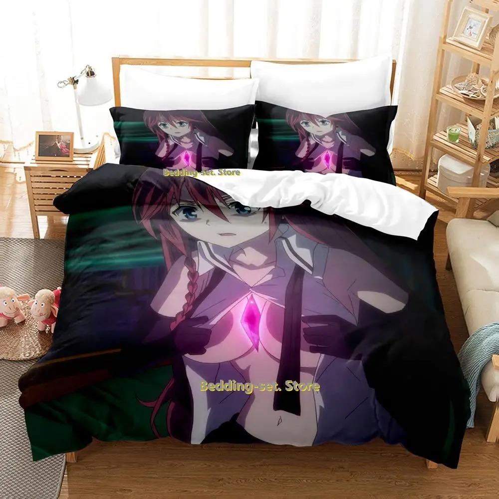 Nová Lilith Asami Trinity Seven Ložní souprava Kreslený Anime třídílný set Pro dospělé Dětská ložnice Sady povlaků na přikrývky 3D Kawaii Dívka