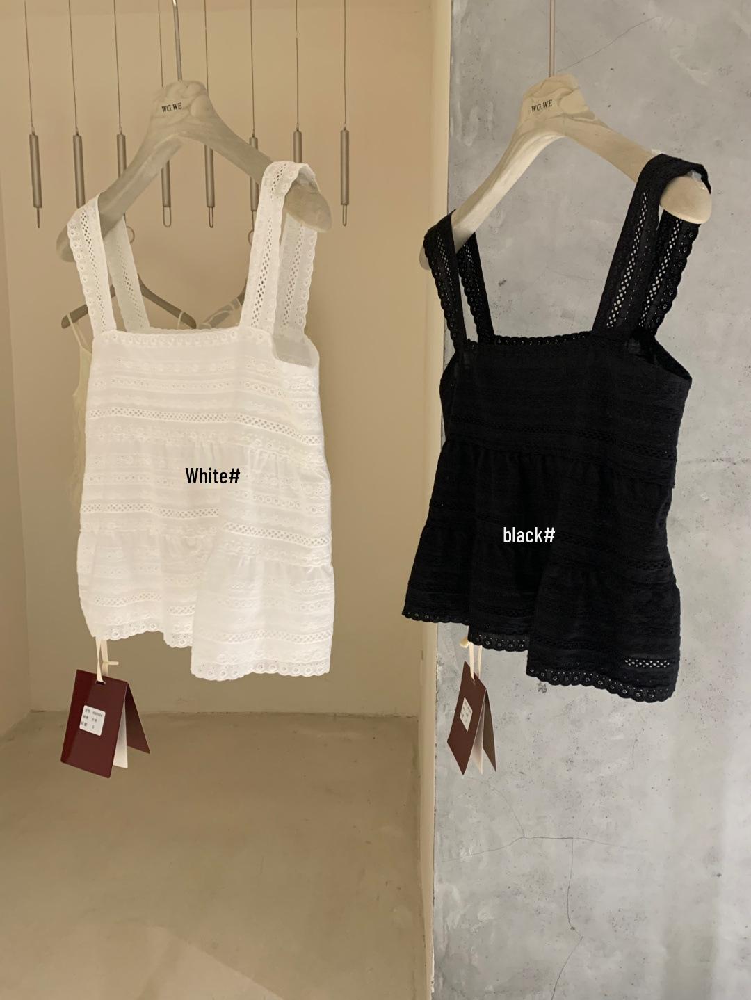 

Women s Autumn/Winter Lace Crochet Sleeveless Camisole Top M білий