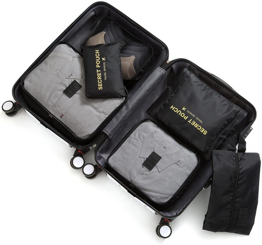 6pcs Packing Luggage Bags High quality Travel Travel Luggage Packing s Set with Toiletry Bag Grey