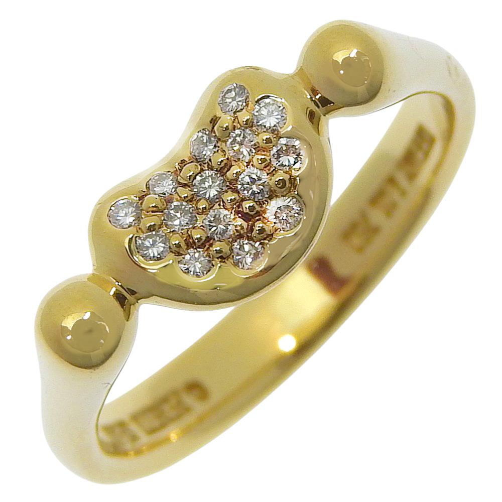 

TIFFANY&Co. Beans Ring Elsa Peretti K18 yellow gold/diamond #4.9(US Size) 3.9g Women Used
