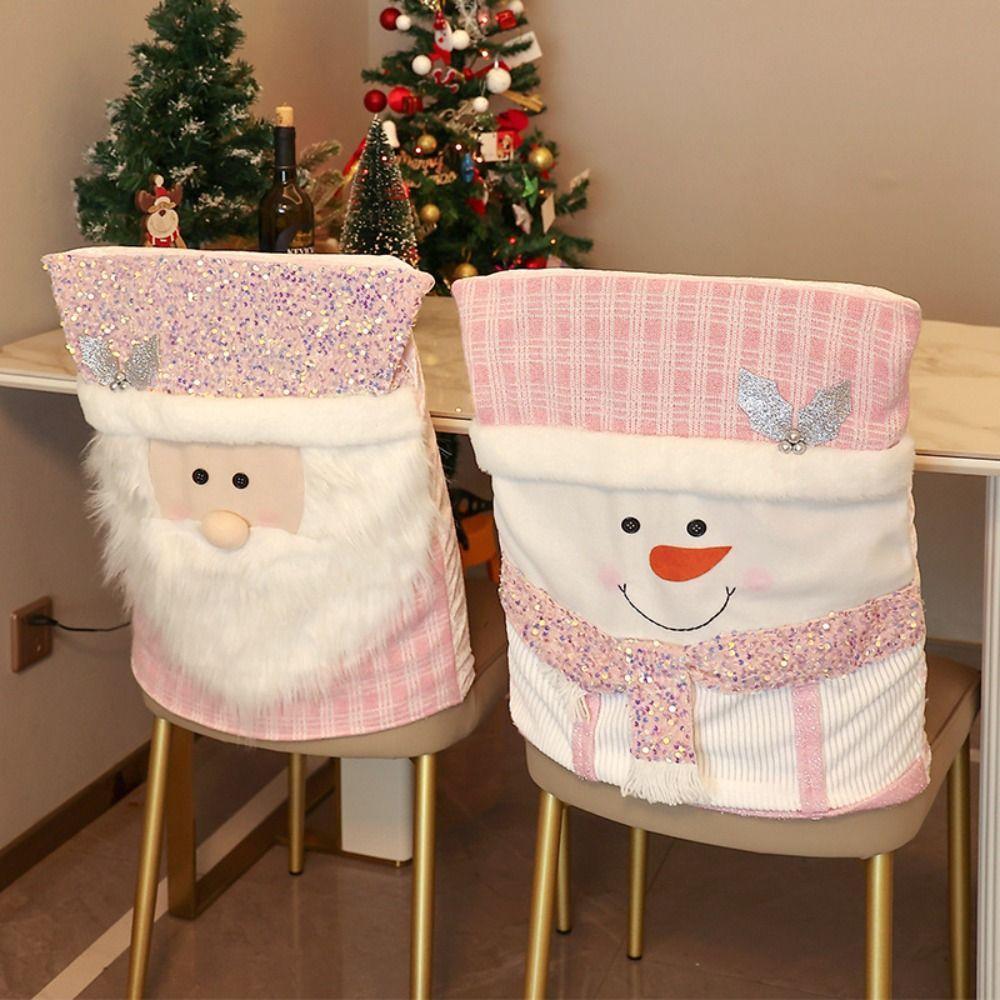 Soft Xmas Dinner Chair Seat Cover Snowman Festival Table Decor  Home Decoration