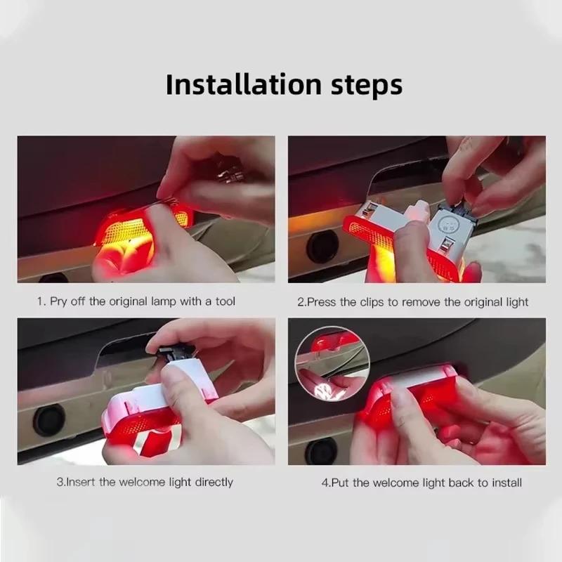 For VW Car Door Welcome Light Logo Projector Lights Accessories for Volkswagen Golf R Rline Tiguan Touareg Polo GTI CC Passat