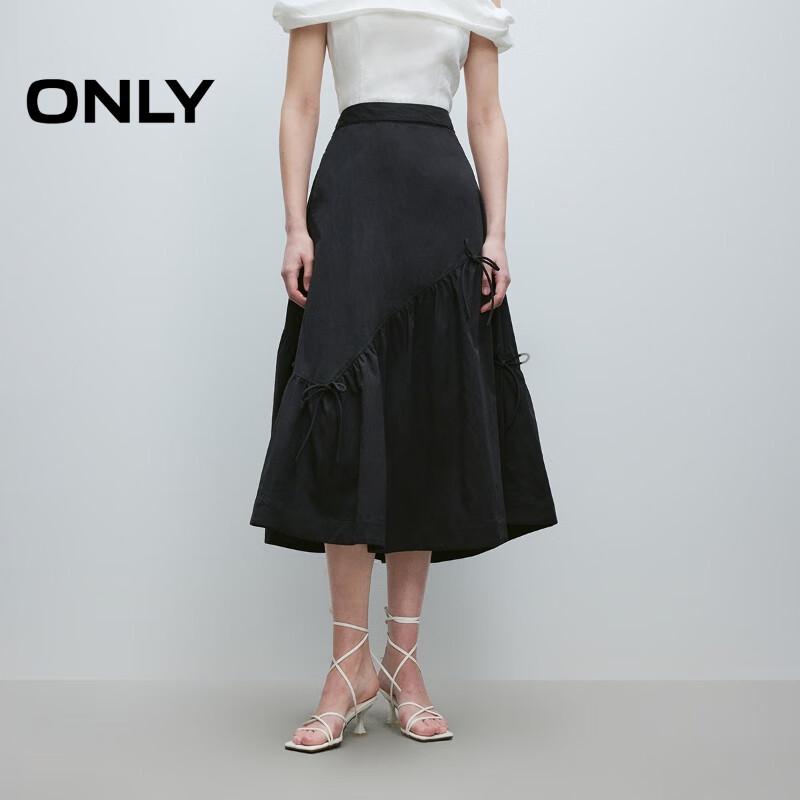 

ONLY Women s High-Waist Bowknot A-Line Midi Skirt M