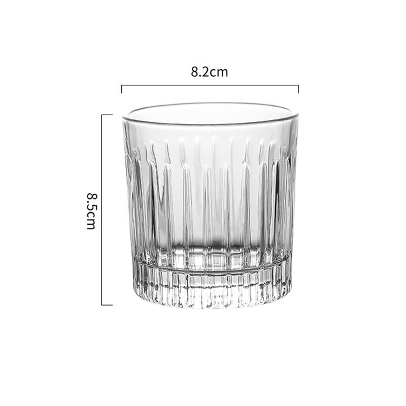 290ml/335ml Nordic Striped Glass Cup Creative Cocktail Glass Iced American Coffee Cup Latte Mocha Mugs Cafe Exquisite Glassware