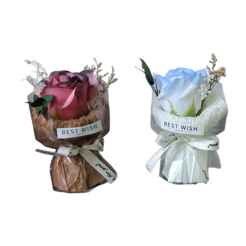 Mini Pocket Bouquet: Preserved Roses & Sunflowers Gift Box for Birthdays & Decor