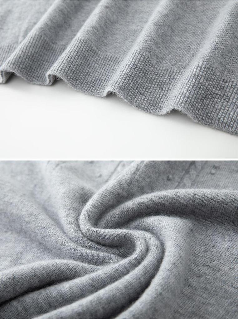 2026 Winter Pure Wool Puff Sleeve Round Neck Knit Sweater