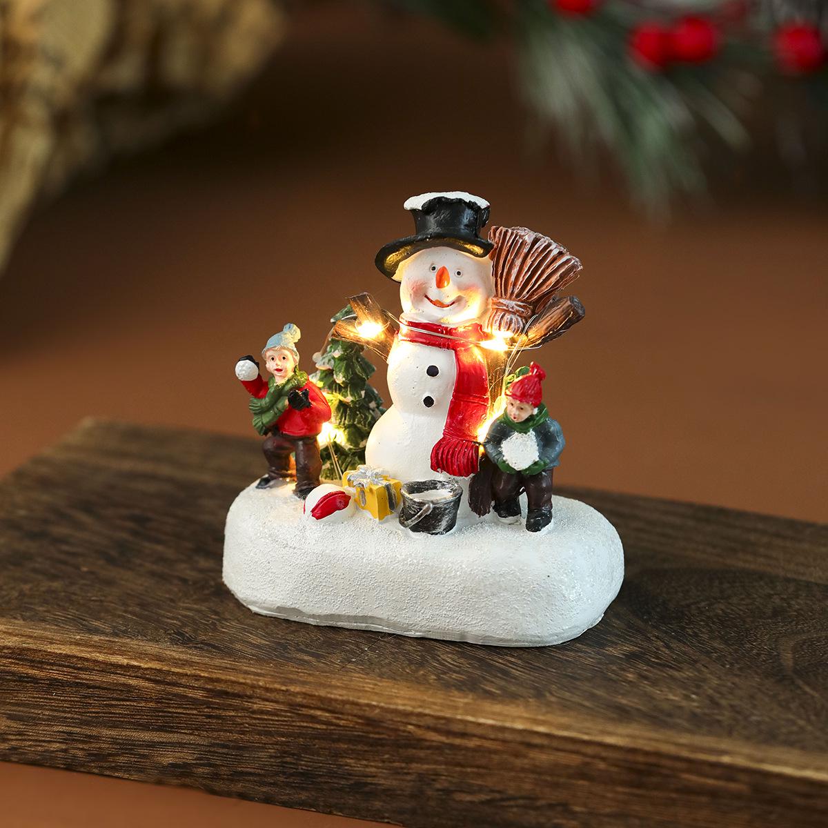 

Santa s Luminous Resin House Ornament - Christmas Desktop Decoration & Small Gift