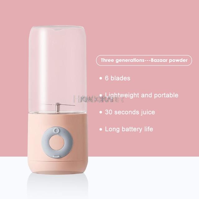 Handheld Blender Portable Juicer Mixer USB Chargeable Electric Kitchen Food Processor 500mL Quick Juicing Fruit Cup