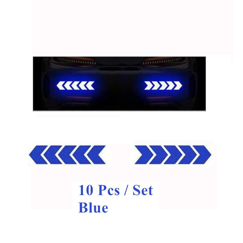 6/20 Stück Reflektierender Pfeilaufkleber für Autos Sicherheitswarnaufkleber für Auto Stoßstange Kofferraum Reflektor Gefahrenband Auto Styling Leuchtfolie