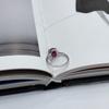 Серебряное кольцо с натуральным рубином, вес изделия 2,61 гр (2159568)
