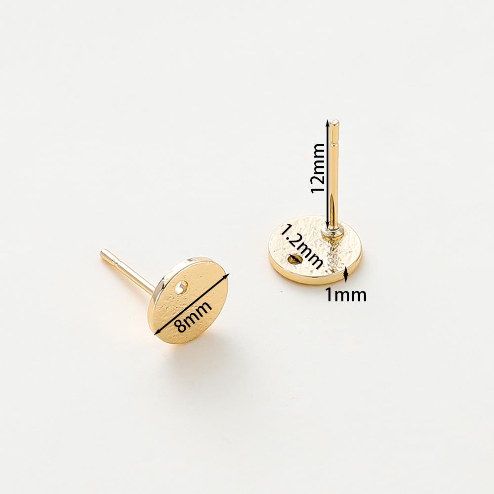 10Pcs 14K/18K Gold Color Plated Brass Frosted Ear Stud Earring Hooks for Jewelry Making DIY Earrings Accessories Supplies