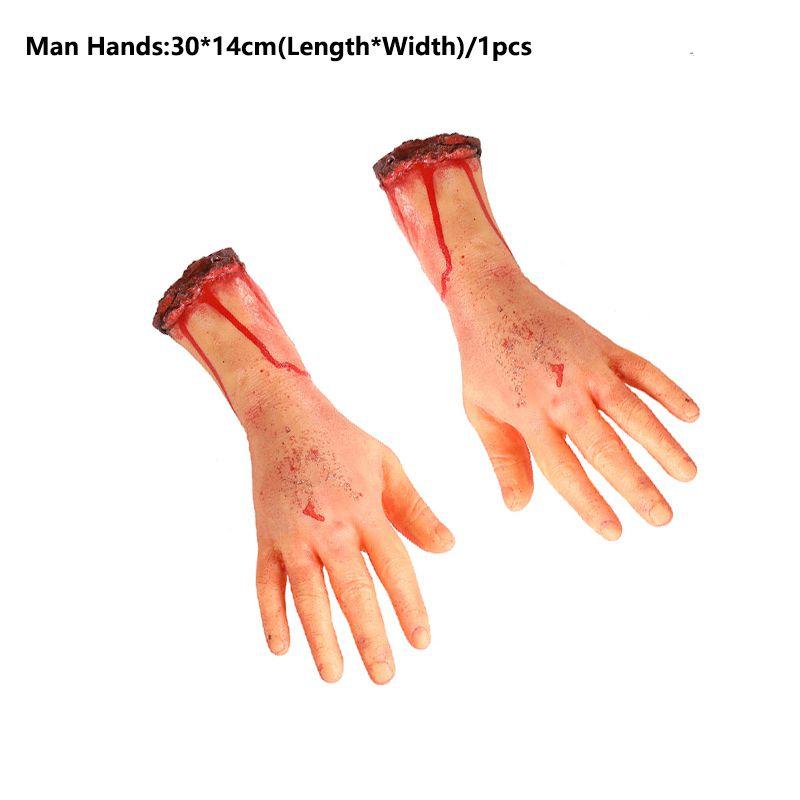 Fake Halloween Body Parts Decoration Scary Prop Realistic Severed Arm Hand Party