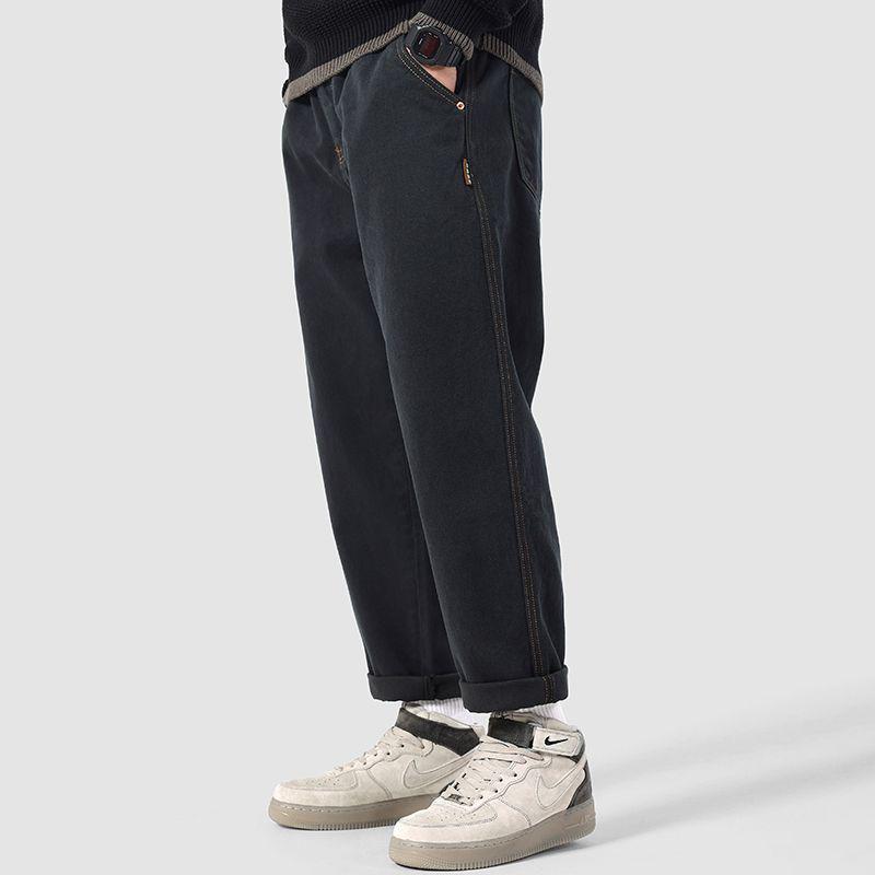 Pánské ležérní retro punkové harémové džíny - Volný střih, Široká nohavice, Design se stahovací šňůrkou