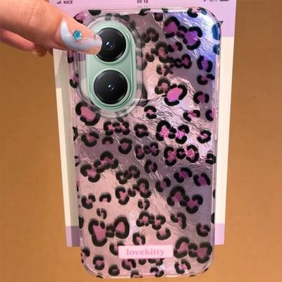 Retro Pink Bowknot Leopard Glacier Texture Phone Case for Xiaomi Poco X5 X7 M6 Pro X6 X3 NFC C65 C61 Back Matte Shell Girl Cover