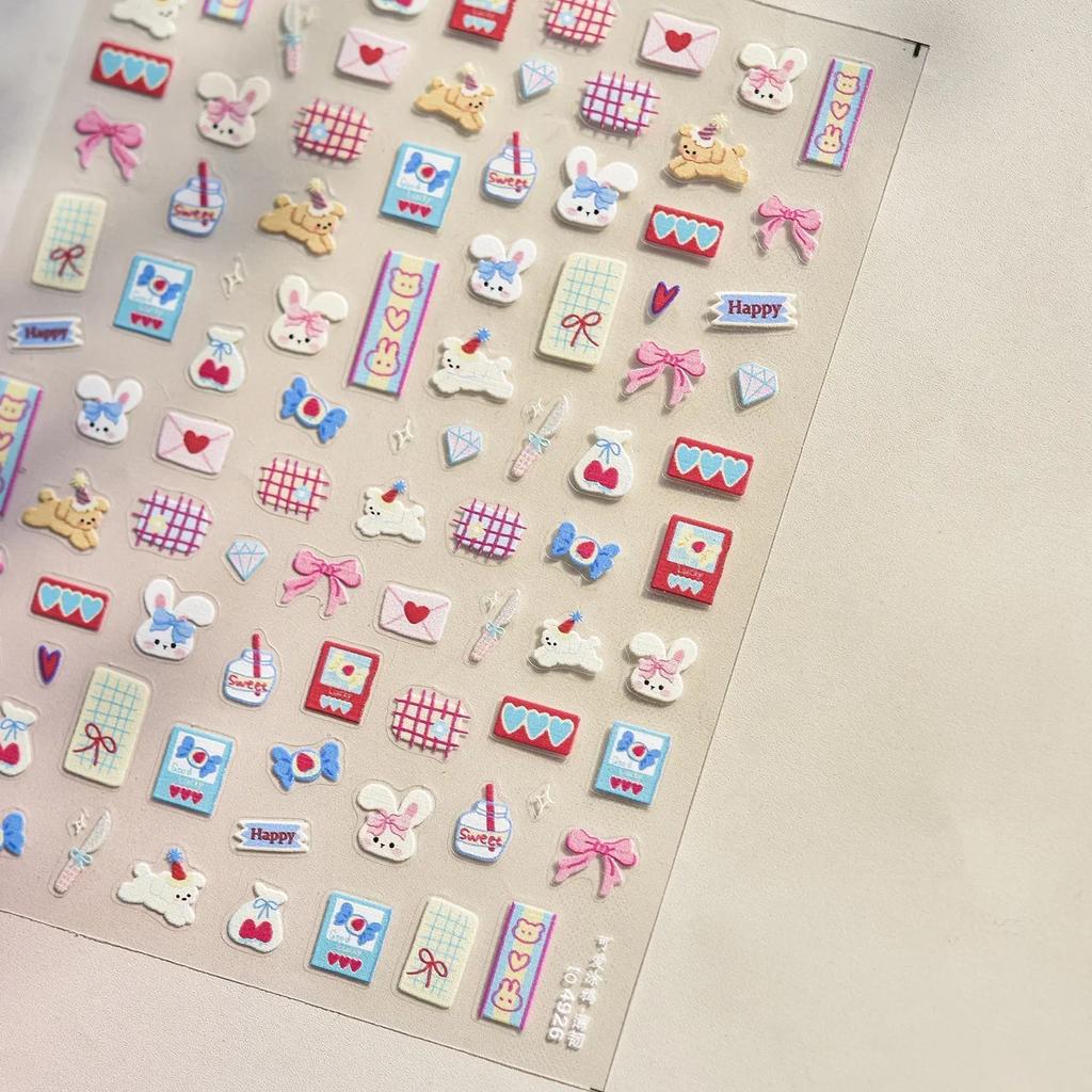 Beach Shell Swim Ring Bikini Watermelon Cat Ice Cream Crab Sunglass Coconut Tree Flowers Fruits Nail Art Stickers Decals