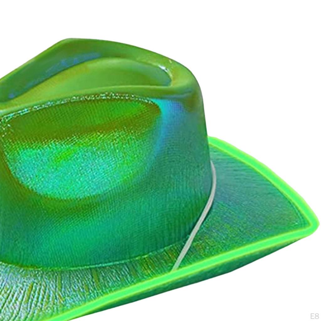LED Cowboy Hat, Light up Headgear Rave Cap Cowgirl Hat Western for Party Role