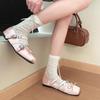 Fashion Mary Jane Shoes for Women's 2025 Summer New Fashion Sandals Square Head Ballet Shoes Flat Bottom Shallow Mouth Retro Single Shoe