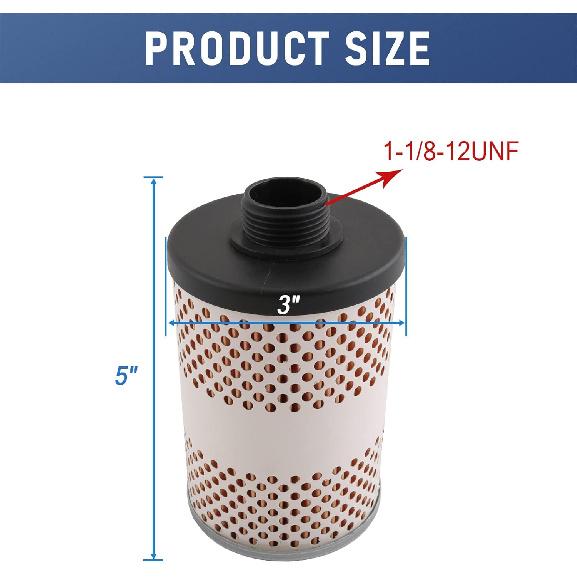 3Pcs 496-5 Fuel Tank Filter Element Replacement for Gasoline and Diesel Water Separate 30 Micron with Protective Sheet