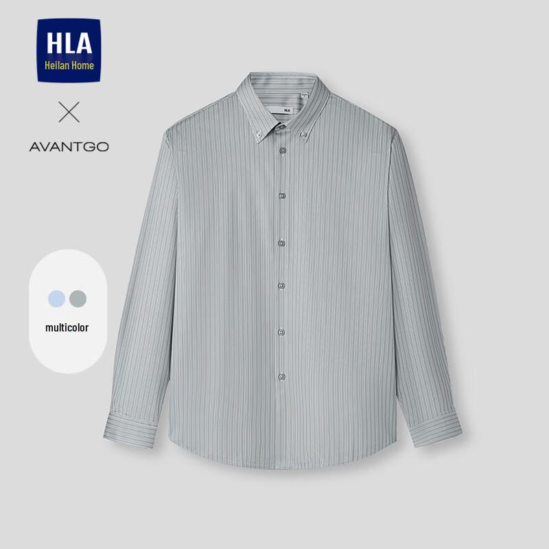

HLA Men s Striped Long-Sleeve Casual Shirt M