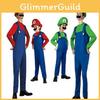 Super Mario Bros Luigi Klempner Arbeiter Kostüm Unisex Bequemes Atmungsaktives Material Perfekt Für Cosplay-Veranstaltungen
