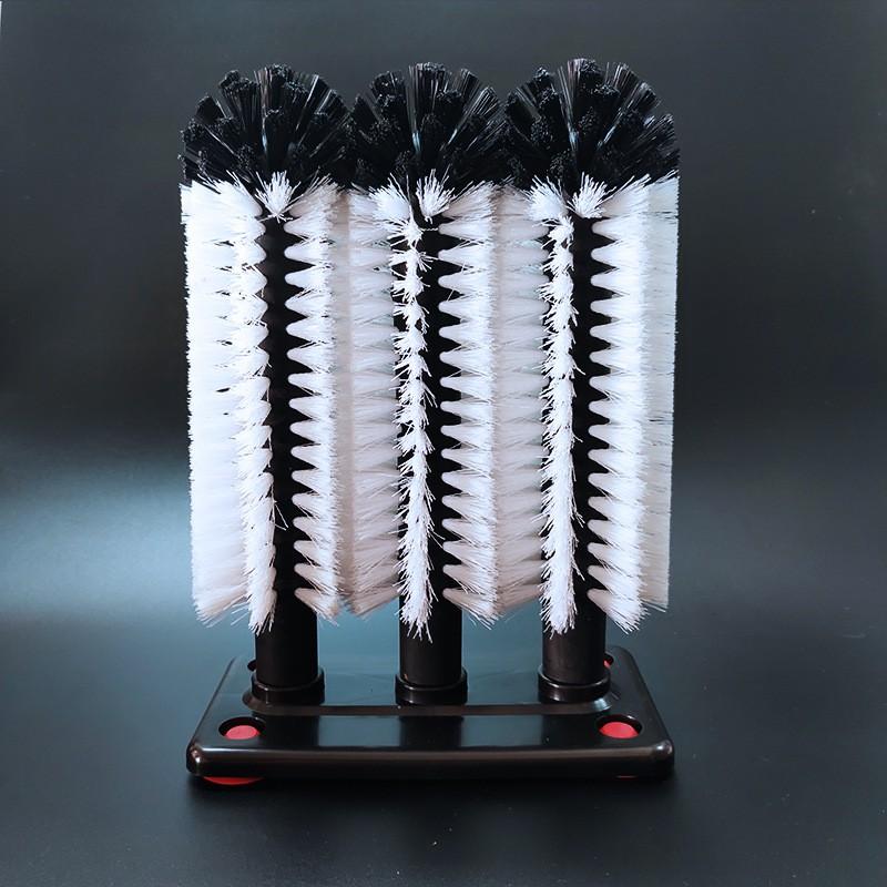 Detachable 3-Head Soft Bristle Cup Brush Glass Insulated Mugs Dishwasher Safe Cleaning Tool Home Bar Kitchen