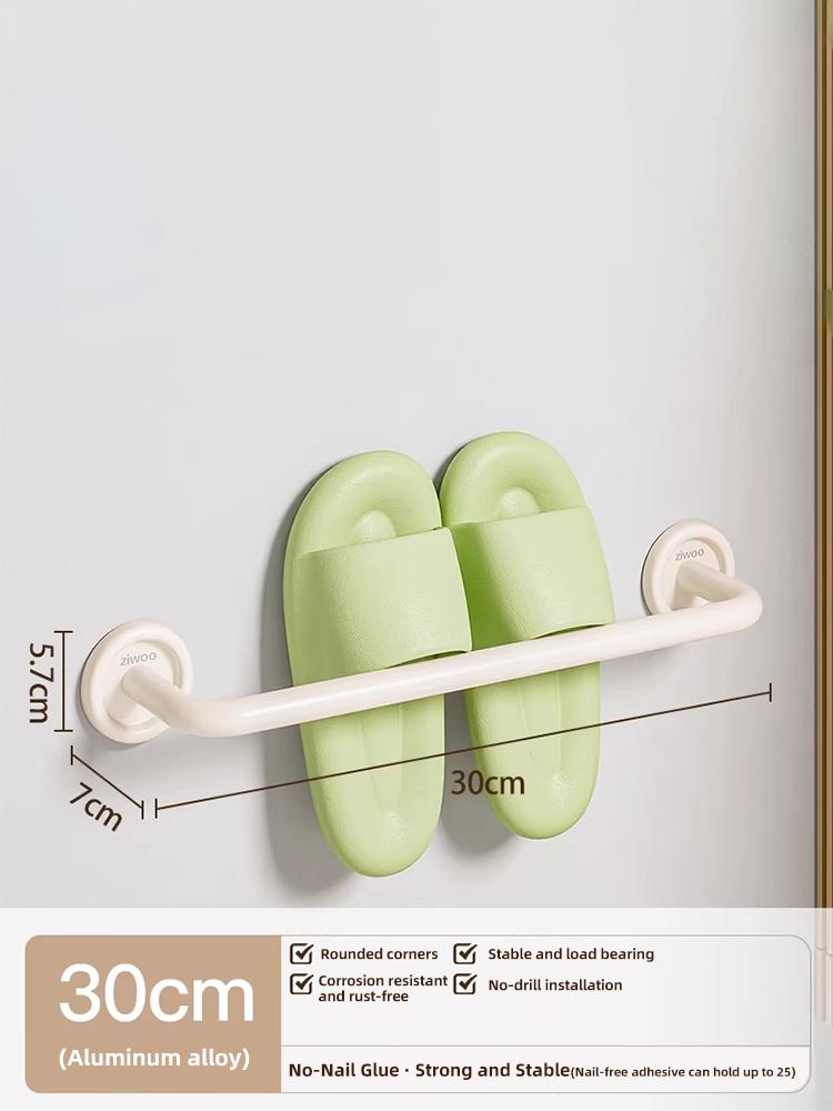 Bathroom Slipper Rack, No-Drill Wall-Mounted Storage Shelf for Toilet and Bathroom, Home Over-the-Door Organizer