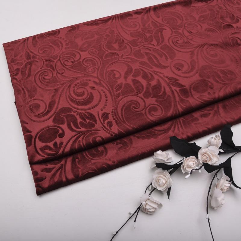 Solid Color 3D Embossed Velvet Fabric for DIY Sewing Curtain Pillowcase Cushion Cover Wedding Background Furniture Upholstery