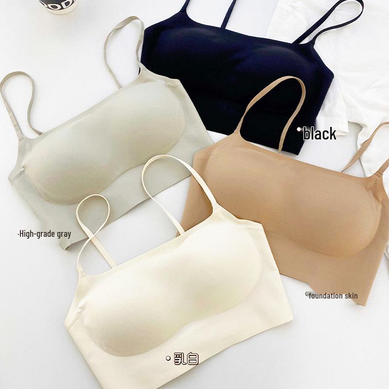 

Бесшовное женское нижнее белье-пуловер с эффектом «нюд» без спинки - Беспроводной, удобный цельный жилет на бретелях Large