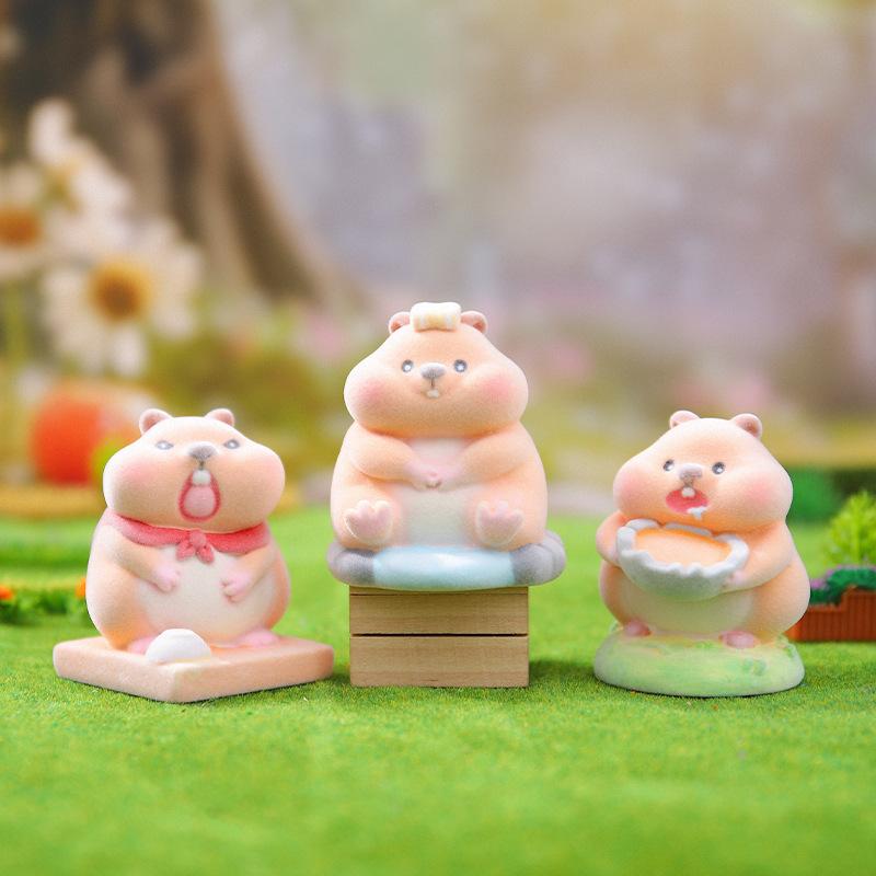 Niedlicher Hamster Blind Box Food Story Serie Desktop Ornament Mystery Überraschungstüten Bär Tierfigur Spielzeug Geburtstags-Weihnachtsgeschenk