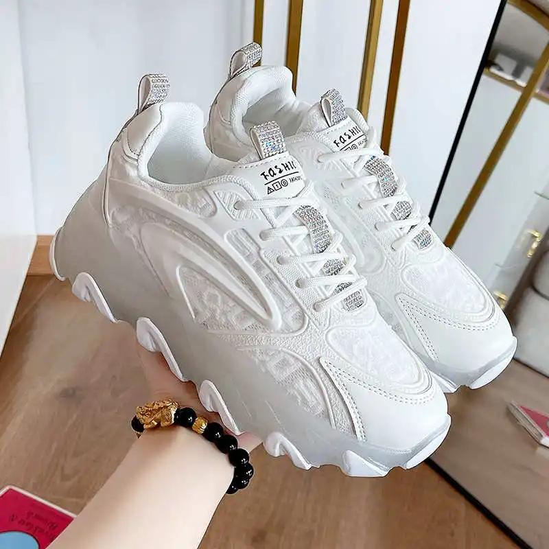 Fashion Synthetic Leather High Platform Woman Loafers Luxury Mules Sneakers 34 Size Shoes In Travel Sports Athlete Beskete Health