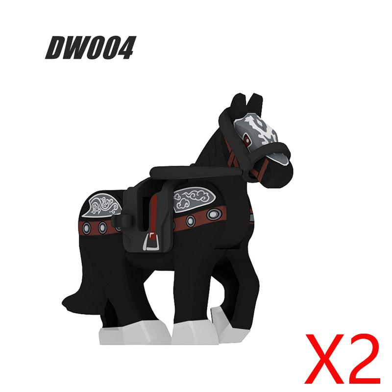 Medieval Accessories Building Blocks Soldiers Weapons Military Flags Mount War Horses Orc Mount Flags Wolf Bricks Kids Toys Gift