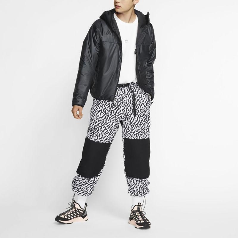 Nike ACG Warm Hooded Cotton Jacket With Half-Zip And Color-Block Men Outerwear Charcoal-Black CD7651-060