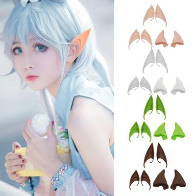 3 pary gumowych uszu elfa 10 cm 12 cm Role-Playing dekoracyjne uszy Cosplay wróżka Pixie miękkie spiczaste końcówki anime impreza przebieranka kostium akcesoria do makijażu