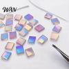 Jewelry Making Acrylic Accents Mini Iridescent Squares, Translucent Rainbow Pieces, 2cm 3cm Holographic High Transparency Squares Tiles for