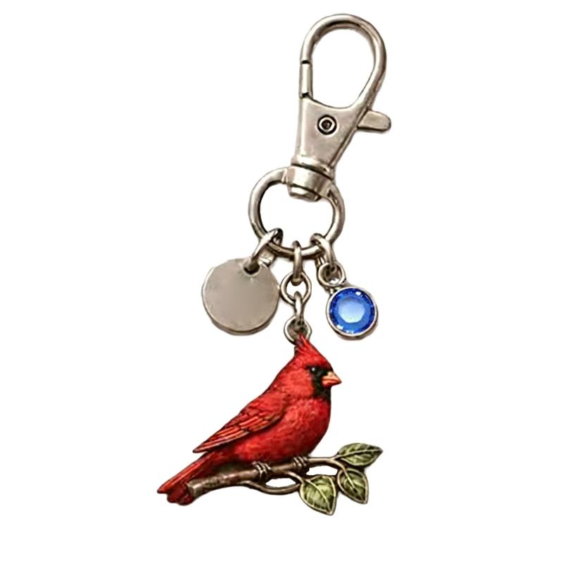 

Beautiful Tiny Red Bird Keychain Exquisite Animal Themed Gift Key Holder For Any Occasion Or Celebration