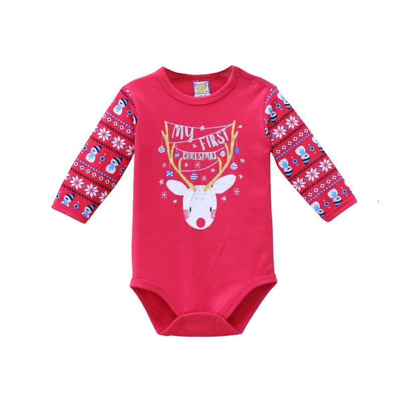 Newborn Kids Boys Girl Cotton Clothes Set Romper Trousers 2pcs/set Sports Outfits Snap Button Romper Warm Christmas Clothing Two-Piece Or 1Pcs Romper