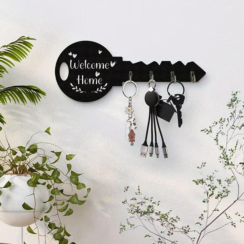 Storage Creative Wooden Organizer Key Frame Wall Mounted Modern Wall Storage Hook Boxwood Retro Hanging Storage Rack Clothing