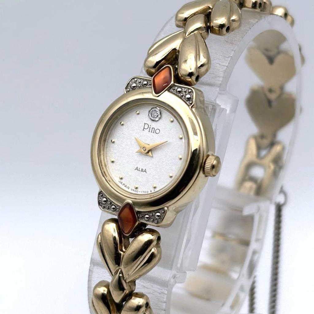 [USED] SEIKO ALBA Pino Quartz Color Stone Watch for Women