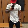 Muscleguys Top da uomo freschi e traspiranti Patchwork Cotone&Rete T-shirt Fitness Bodybuilding Manica corta casual comode t-shirt