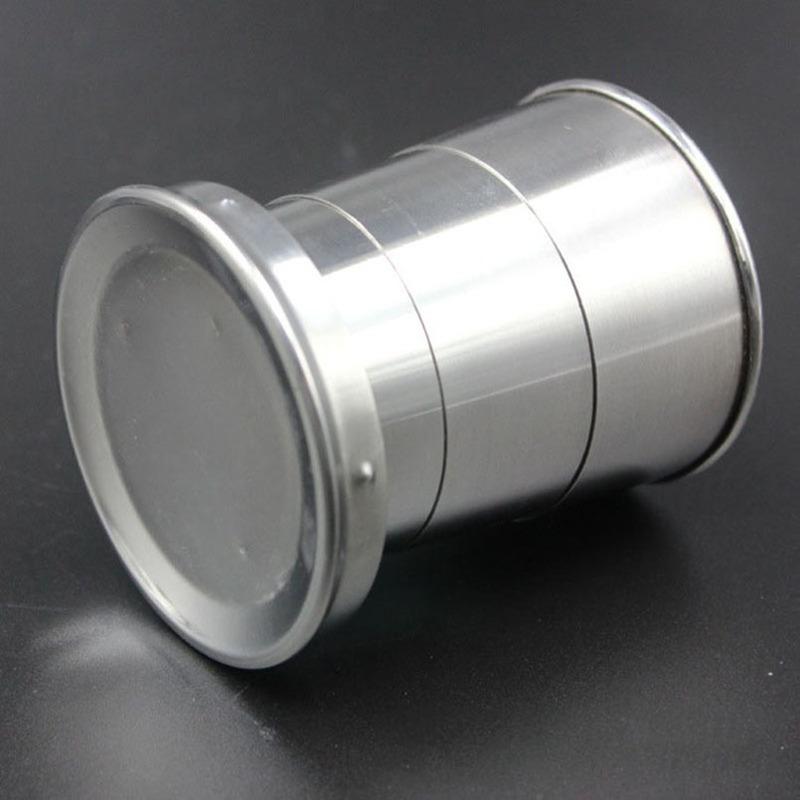 1pc Mini Collapsible 75/150/250ml Alcohol Cup Stainless Steel Portable Outdoor Wine Cup Travel Wash Mug Practical Drinkware